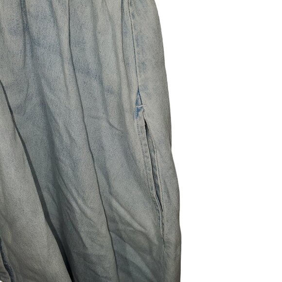 VTG Fads Button Shirt Dress Jeans Light-Wash Blue Maxi Cottage Prairie Modest - Picture 4 of 6